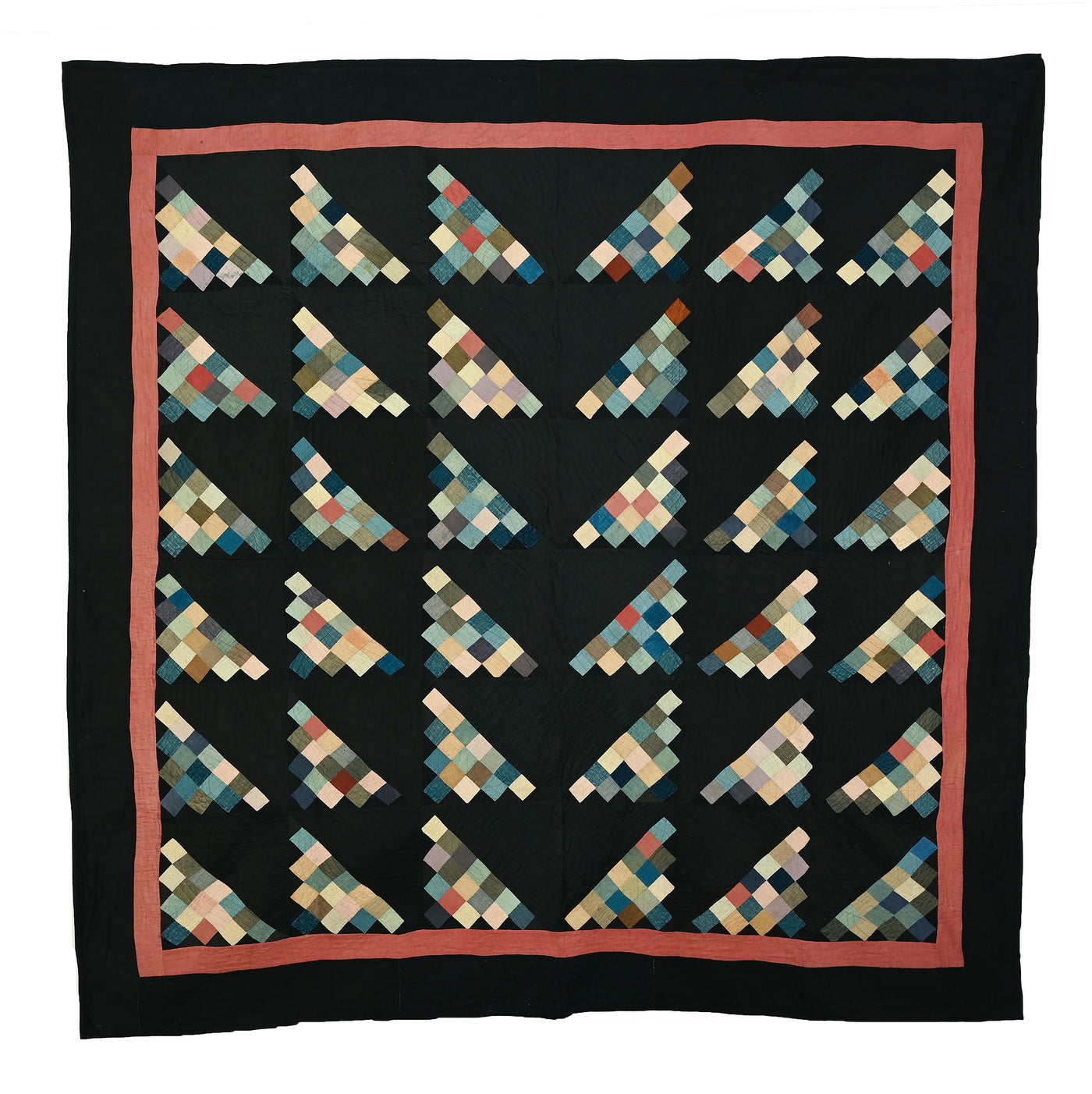 Ohio Amish 16 Patch on Diagonal Quilt