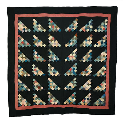 Ohio Amish 16 Patch on Diagonal Quilt