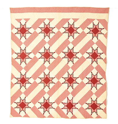 Feathered Stars Quilt: Circa 1875-85