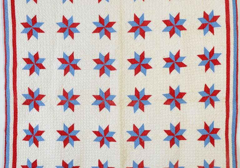 LeMoyne Stars Crib Quilt: Circa 1900