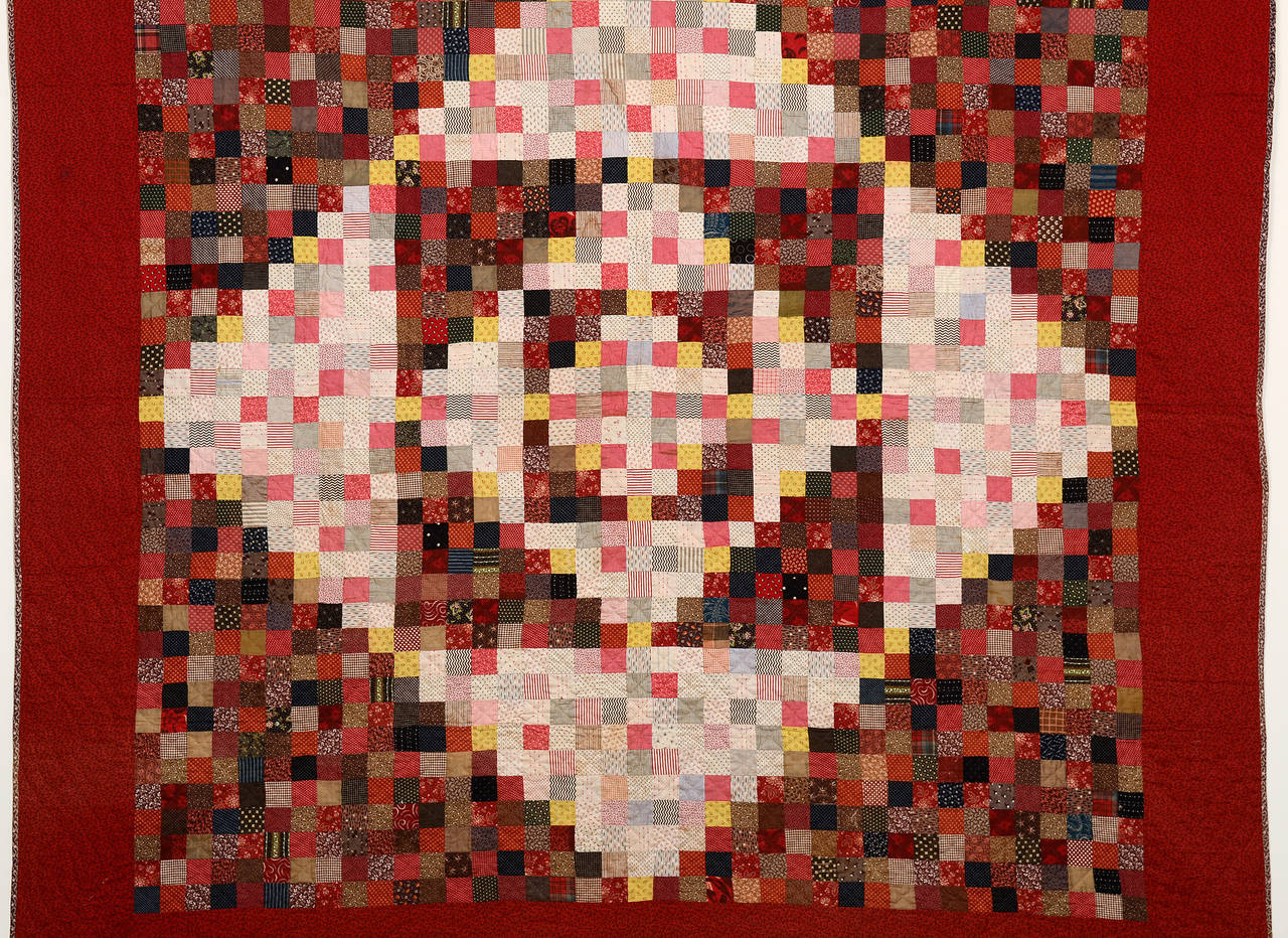 One Patch Diamond in Square Quilt: Circa 1880; Pennsylvania