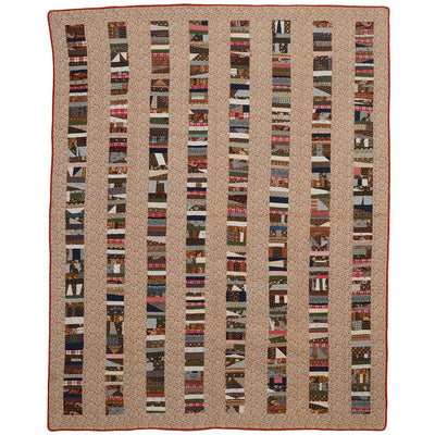 Light brown Chinese Coins Quilt: circa 1880 from Pennsylvania full view.
