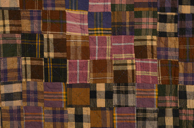 Plaid One Patch Quilt: Circa 1920; Pennsylvania
