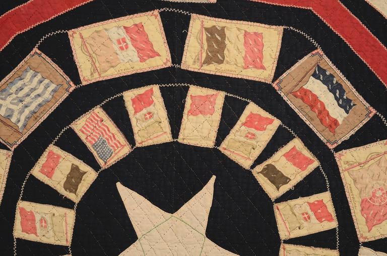 Patriotic Tobacco Flannels Quilt: Circa 1910; Pennsylvania