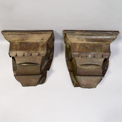 Antique metal downspouts from New York that have the date 1847 on them.