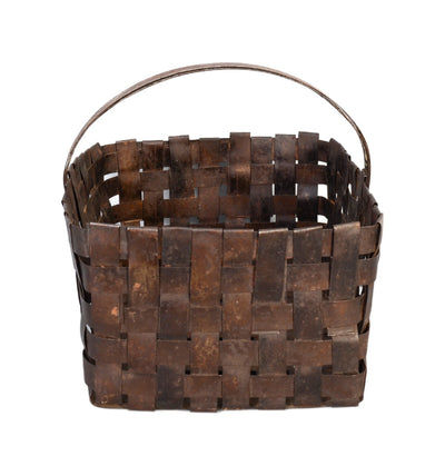 1429417-antique-handmade-metal-woven-basket-3-front-view