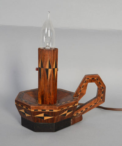 1435825-20thc-inlaid-wood-candlestick-lamp-product