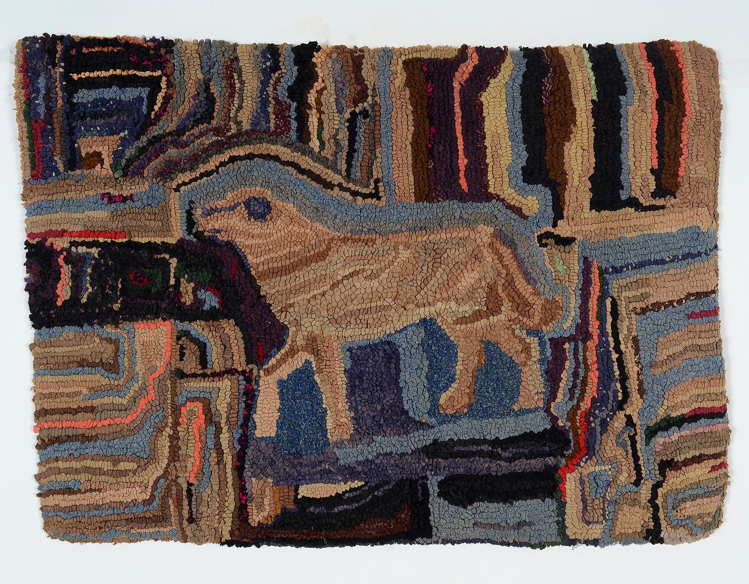 Hound Dog Hooked Rug | Circa 1920 | Pennsylvania