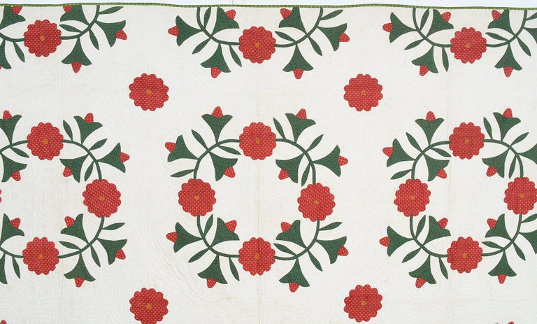 Roses and Bells Quilt: Circa 1870; Pennsylvania