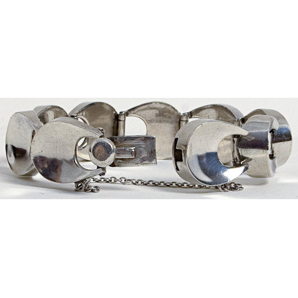 Sterling Silver Lock Antique Bracelet - Luna & Stella
