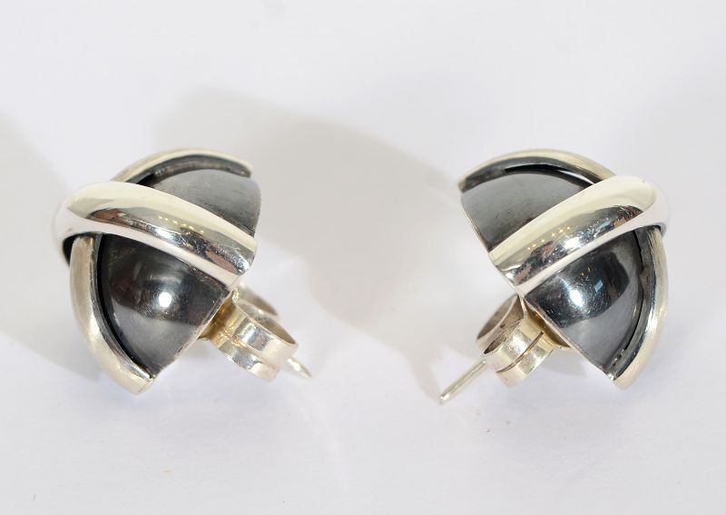 domed-silver-criss-cross-earrings-1355618-2