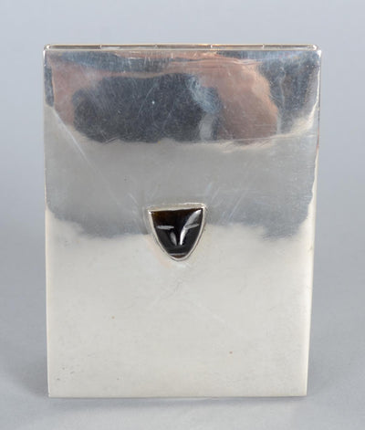 Fred Davis Sterling Box with Onyx Face: Circa 1940