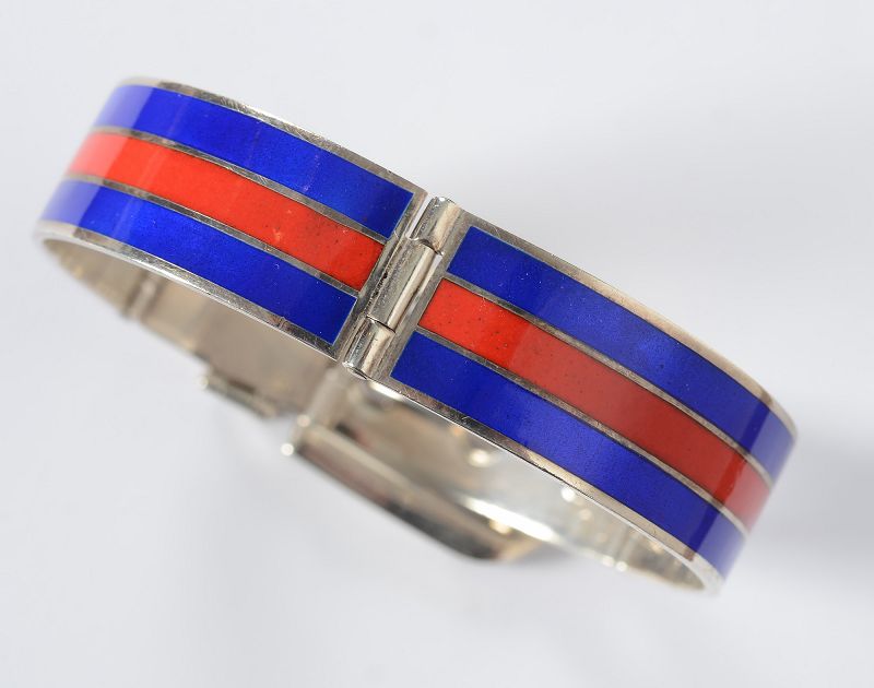 Red White & Blue cheapest Enamel Sterling Bracelet