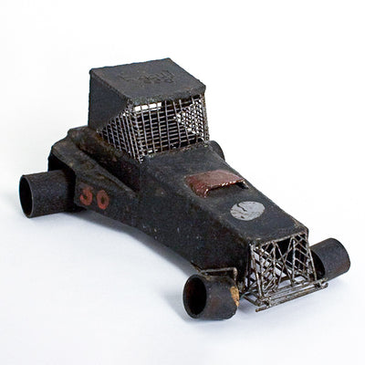 Homemade iron racing car toy, Circa 1930 - item #997632 - sold by Stella Rubin Antiques.