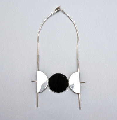 Betty Cooke Silver and Onyx Necklace