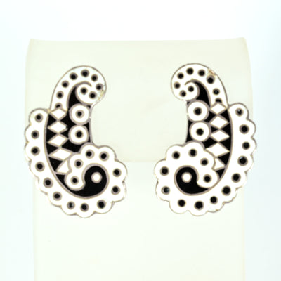 Margot de Taxco Enamel Earrings