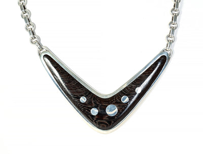 Sigi Pineda Silver and Wood Necklace