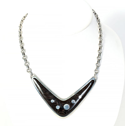 Sigi Pineda Silver and Wood Necklace