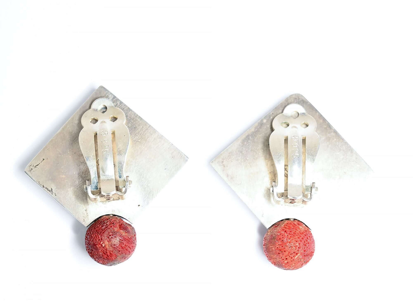 Agnes Seebass  Silver Earrings with Coral
