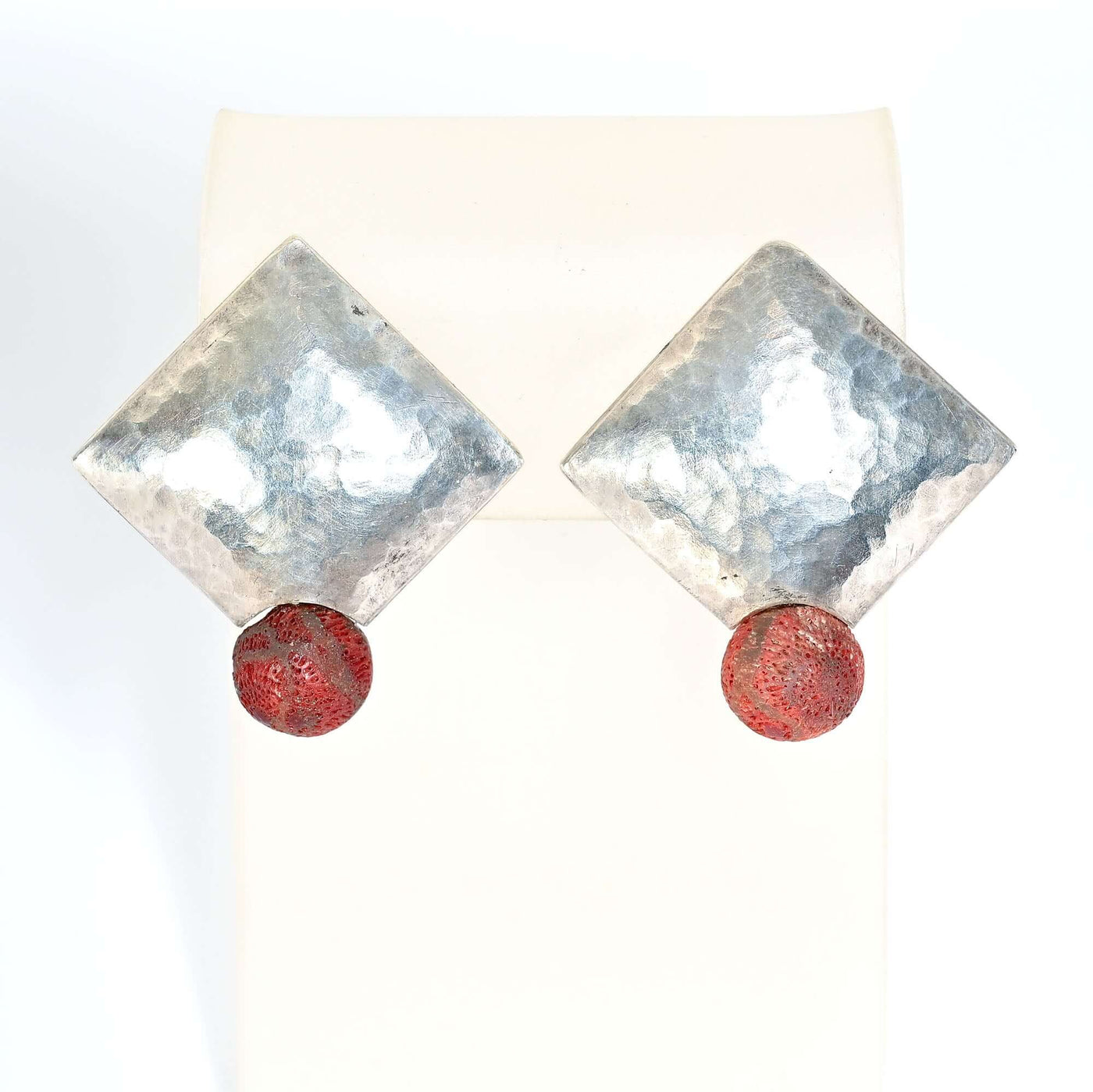 Agnes Seebass  Silver Earrings with Coral
