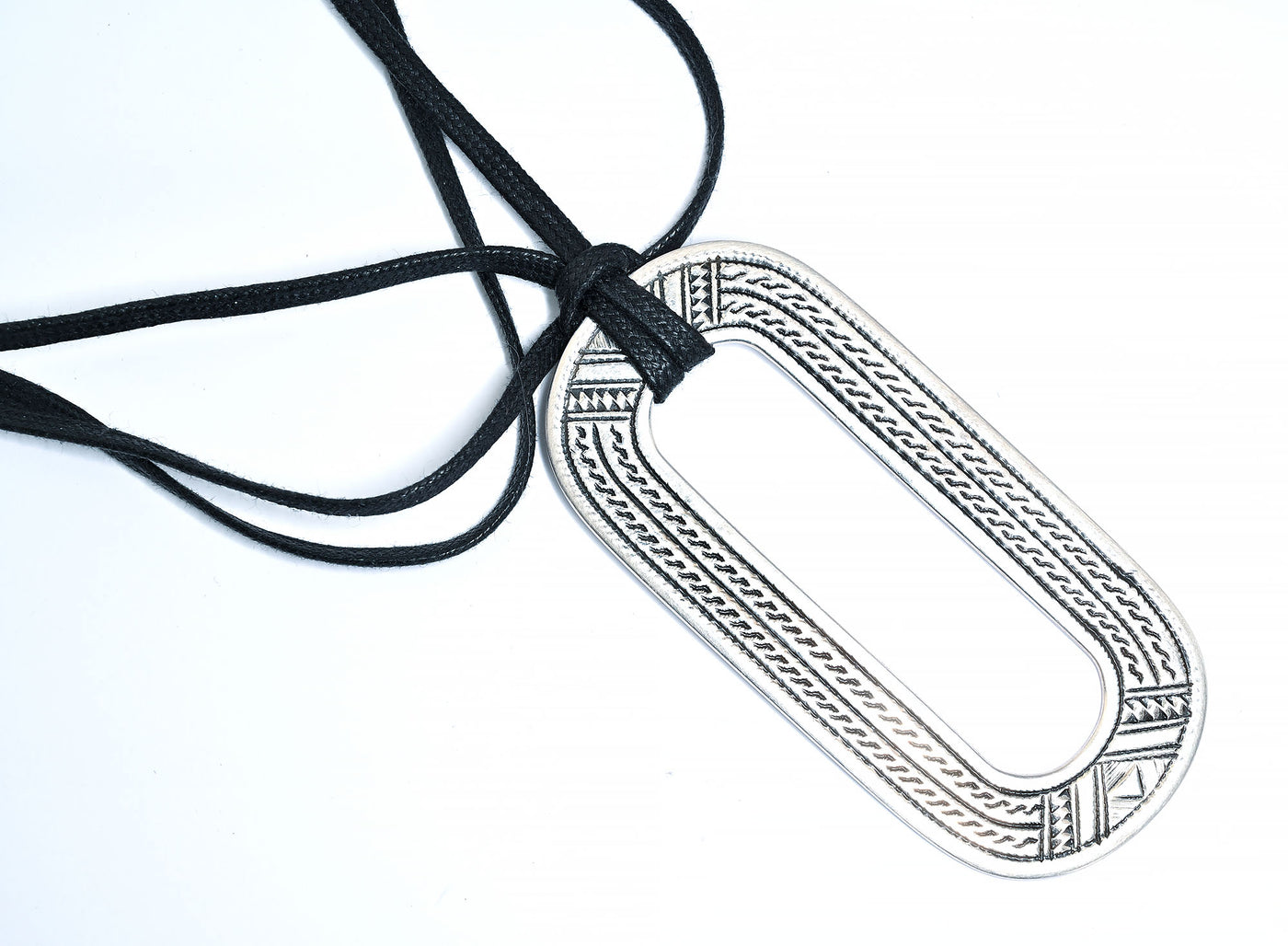 Hermes Silver Pendant Necklace