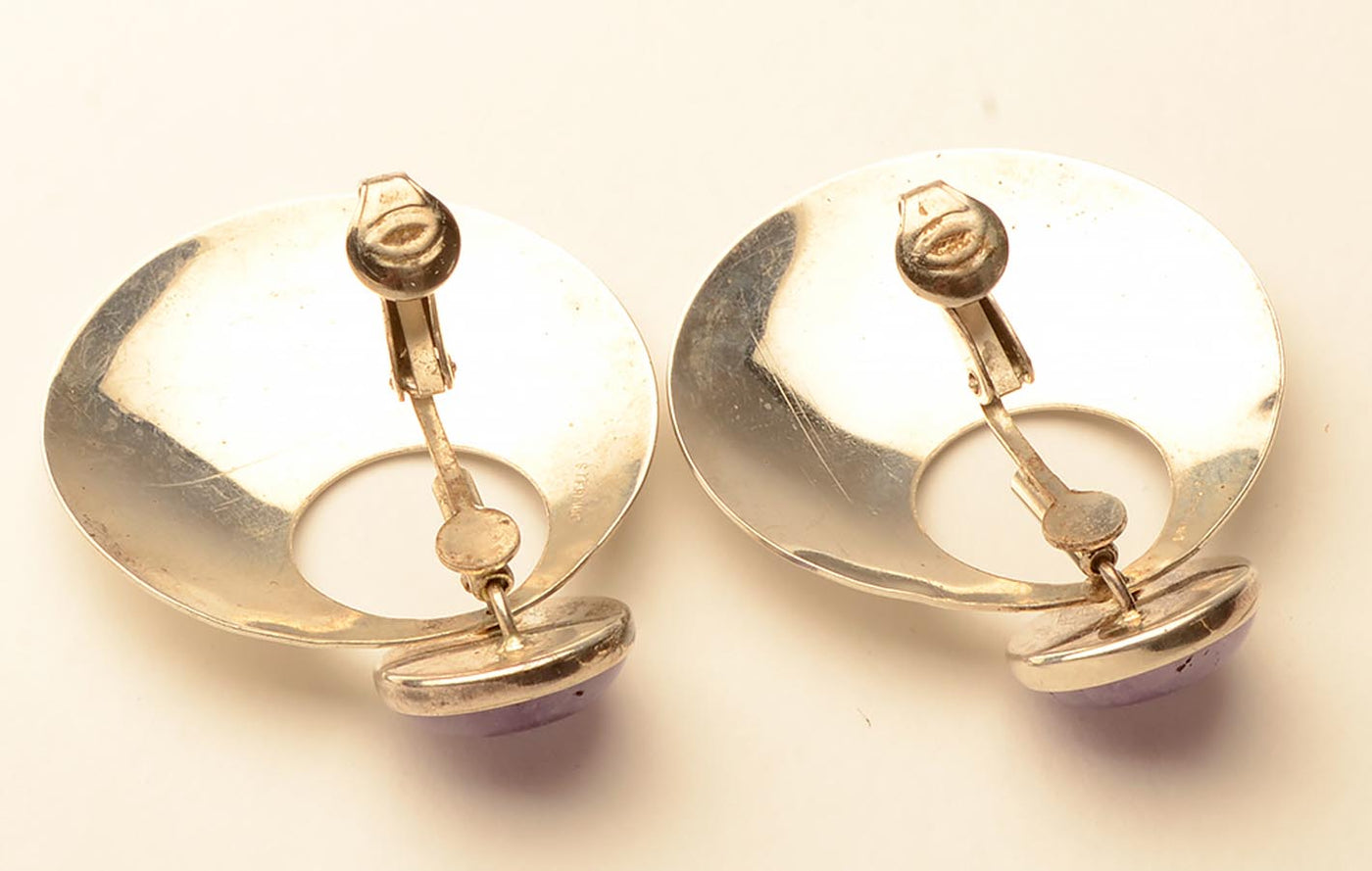 large-silver-hoop-earrings-with-amethyst-discs-1293288-2