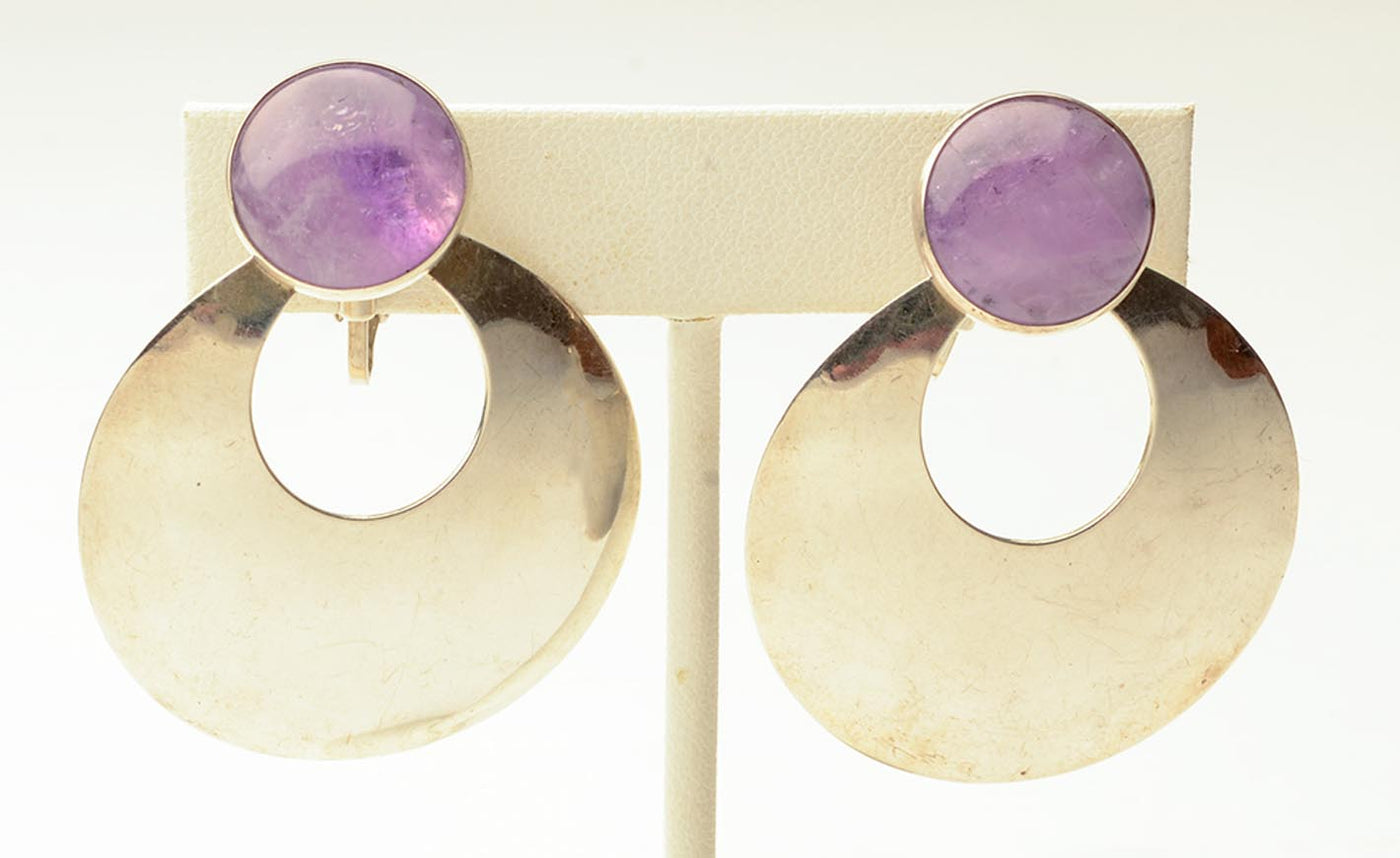 large-silver-hoop-earrings-with-amethyst-discs-1293288