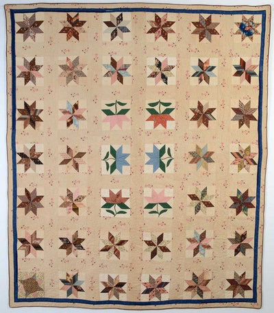 LeMoyne-Stars-with-Tulips-Quilt-Circa-1830-Pennsylvania-1176863-1