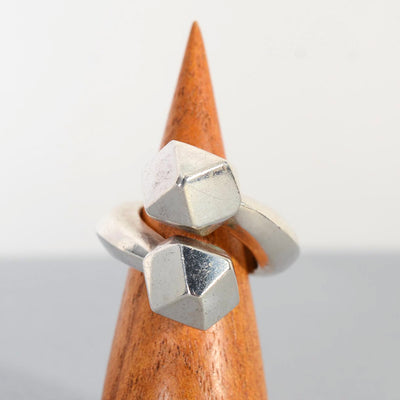 patricia-von-musulin-sterling-silver-cubes-ring-1416260-on-wooden-dowel 