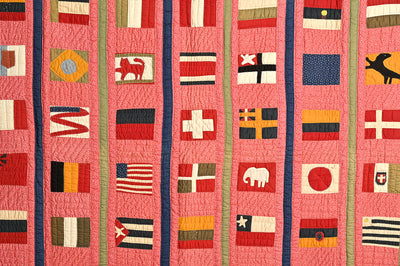 Philadelphia Centennial Exhibition Flags of the World Quilt