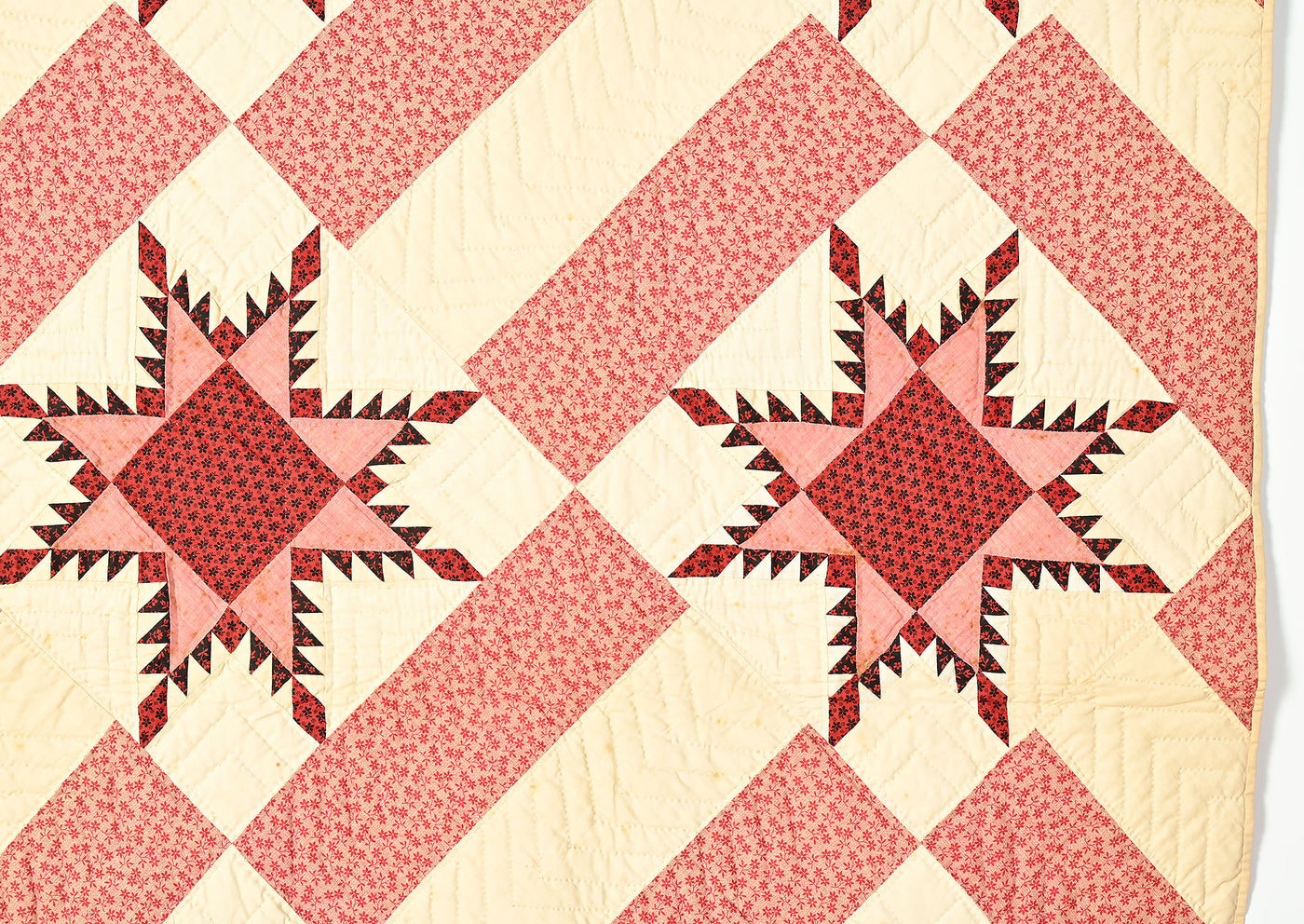 Feathered Stars Quilt: Circa 1875-85