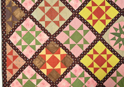 Ohio Stars Quilt with Compass Center