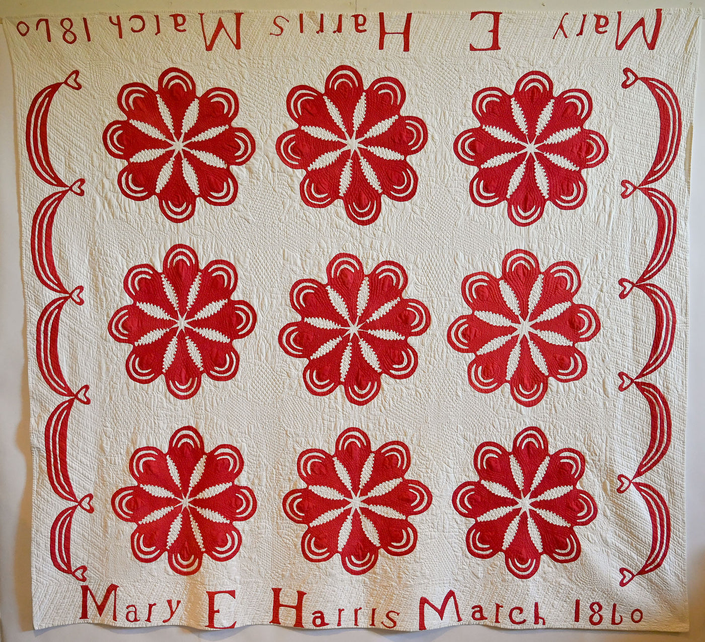 Applique Quilt Signed and Dated 1860