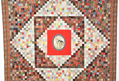 One Patch Diamond in Square Quilt with George Washington Center