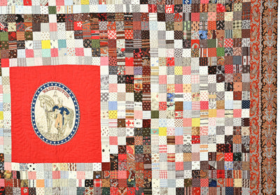 One Patch Diamond in Square Quilt with George Washington Center