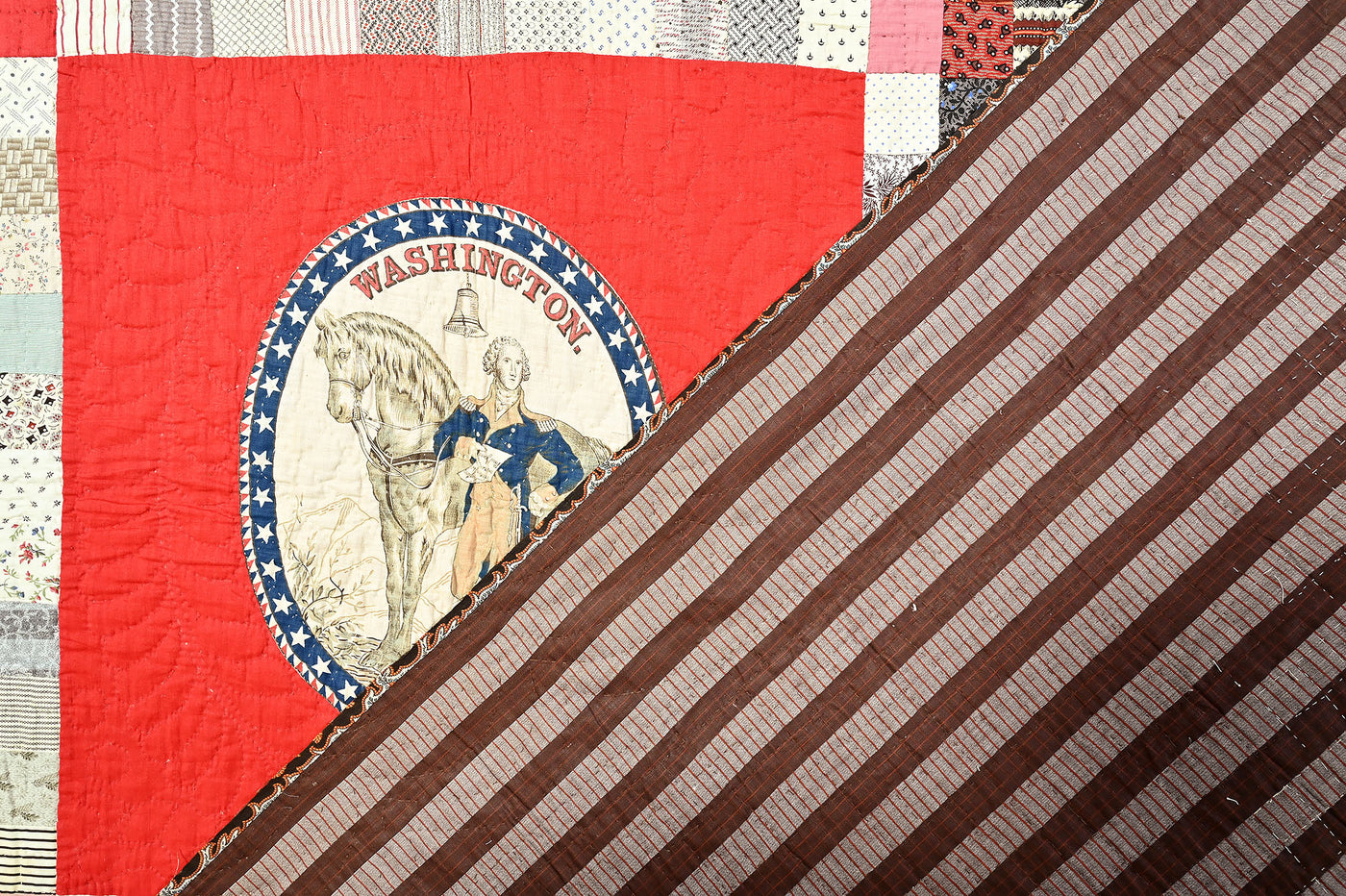 One Patch Diamond in Square Quilt with George Washington Center