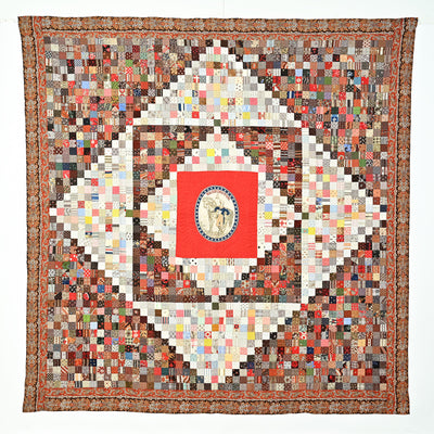 One Patch Diamond in Square Quilt with George Washington Center