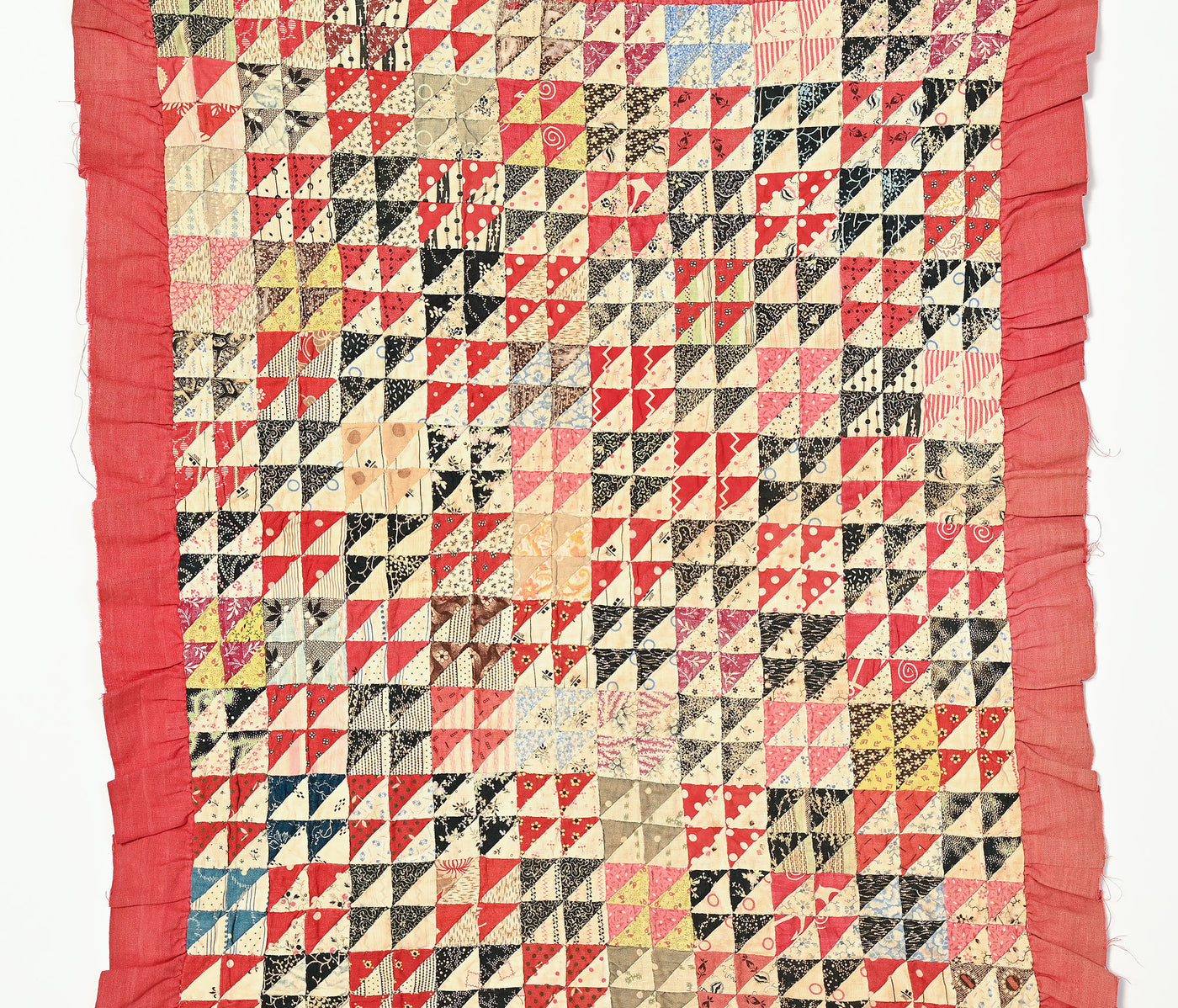 Thousand Pyramids Doll Quilt with Ruffled Edge