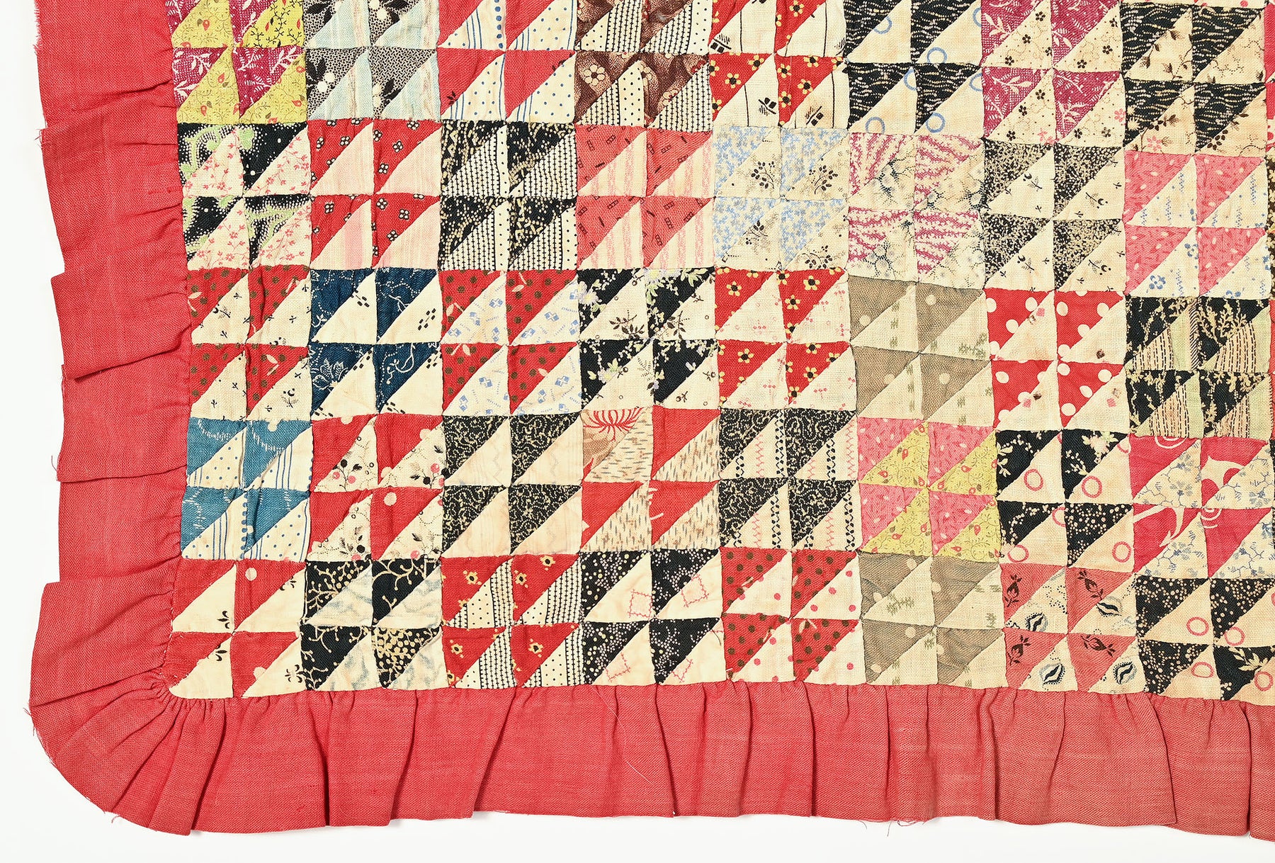Thousand Pyramids Doll Quilt with Ruffled Edge