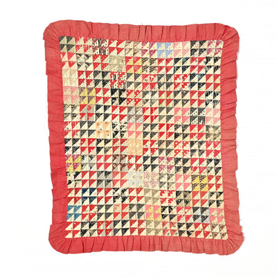 Thousand Pyramids Doll Quilt with Ruffled Edge
