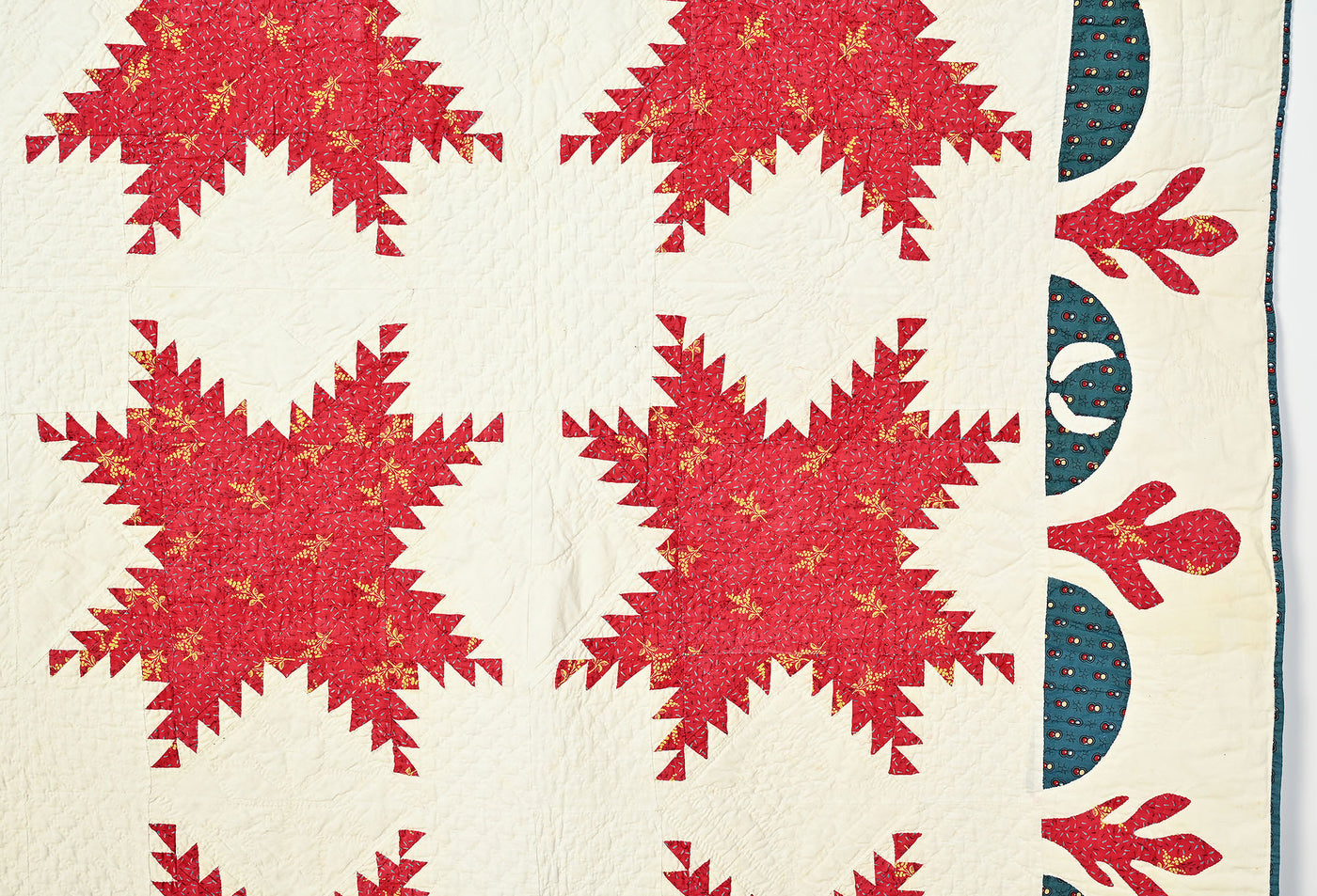 Feathered Stars Antique Quilt with Swag Border
