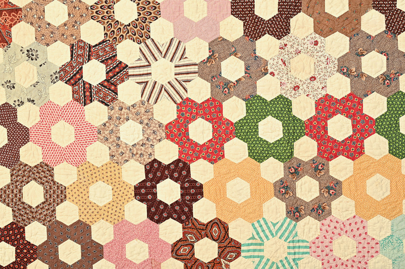 Honeycomb Quilt; Circa 1870's