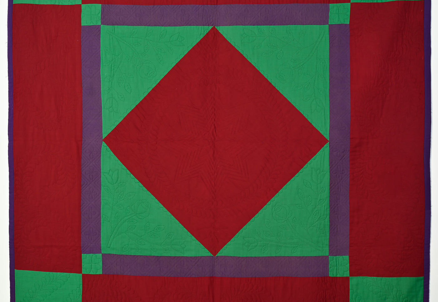 Lancaster County Amish Diamond in Square Quilt: 1920's