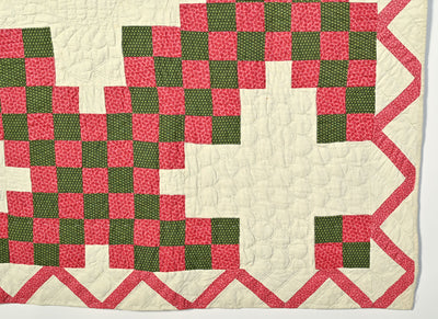Irish Chain Quilt Signed and Dated 1883