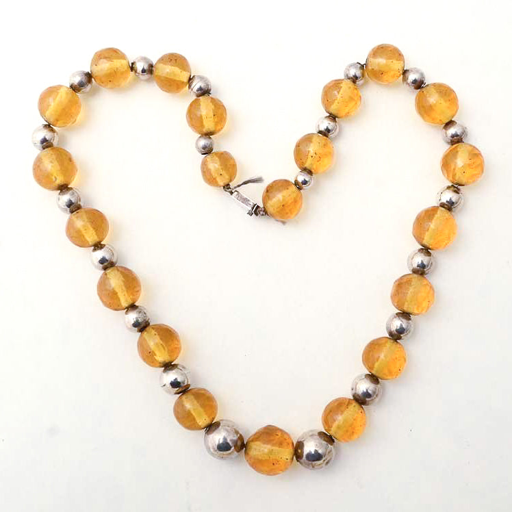 silver-and-amber-bead-necklace