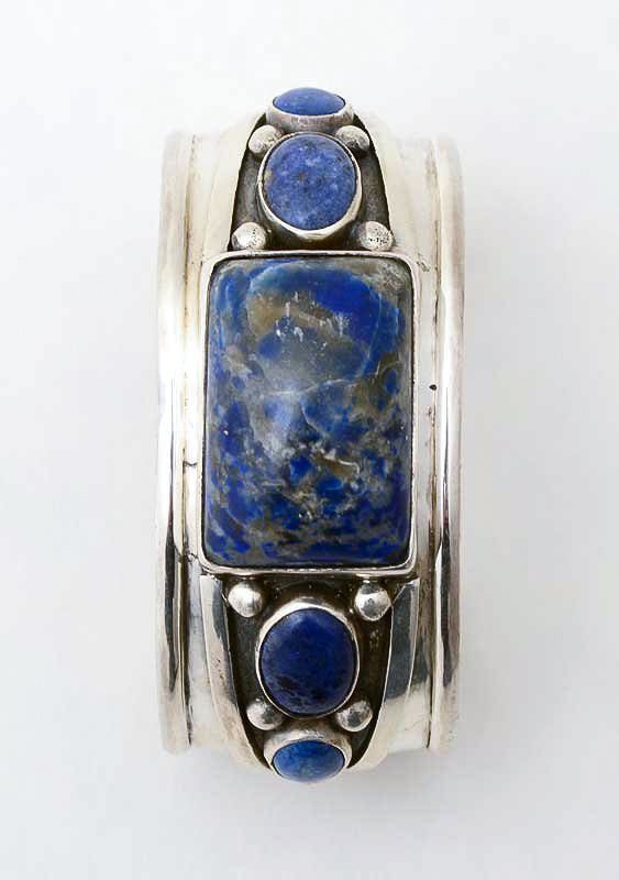 Above view of Silver and Sodalite bracelet #1198780.