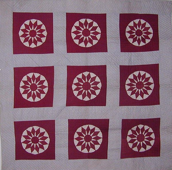 Sunflower-Pattern-Quilt-Circa-1860-New-England-66993-1