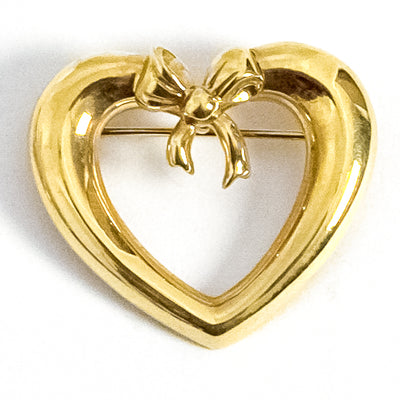 Tiffany Gold Heart Brooch