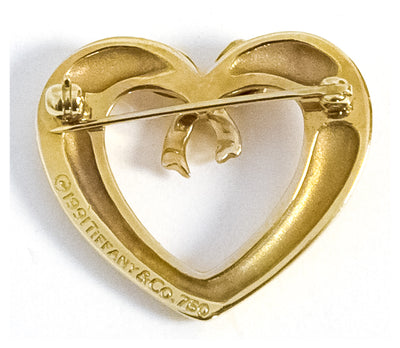 Tiffany Gold Heart Brooch