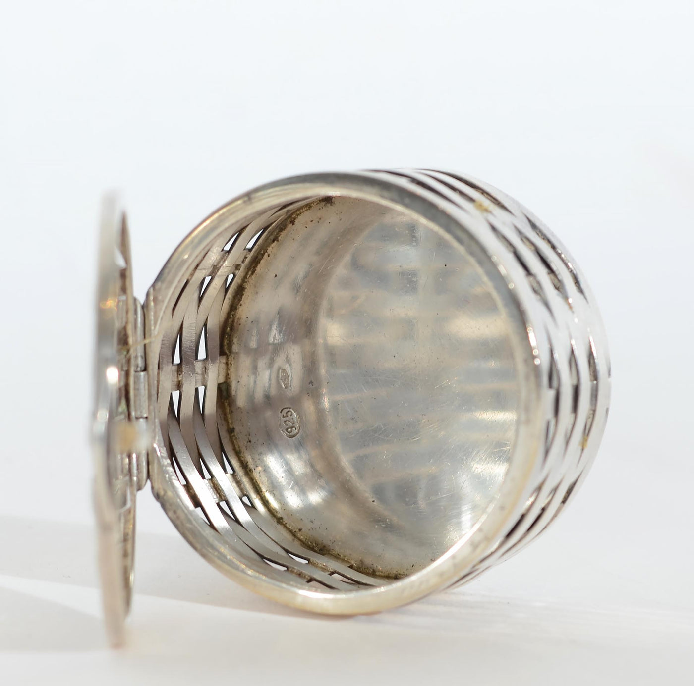 Pure Silver Round Box Woven Sterling Silver Round Box
